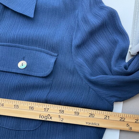 New Soft Surrounding Medium Tall Navy Savanna Maxi Dress Crepe soft - Picture 9 of 16